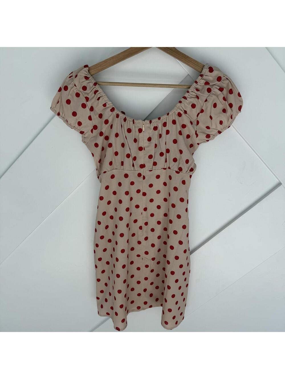 NWT Lisa Says Gah Red Polka Dot Mini Euro Dress Black Bow Coquette - Picture 6 of 6